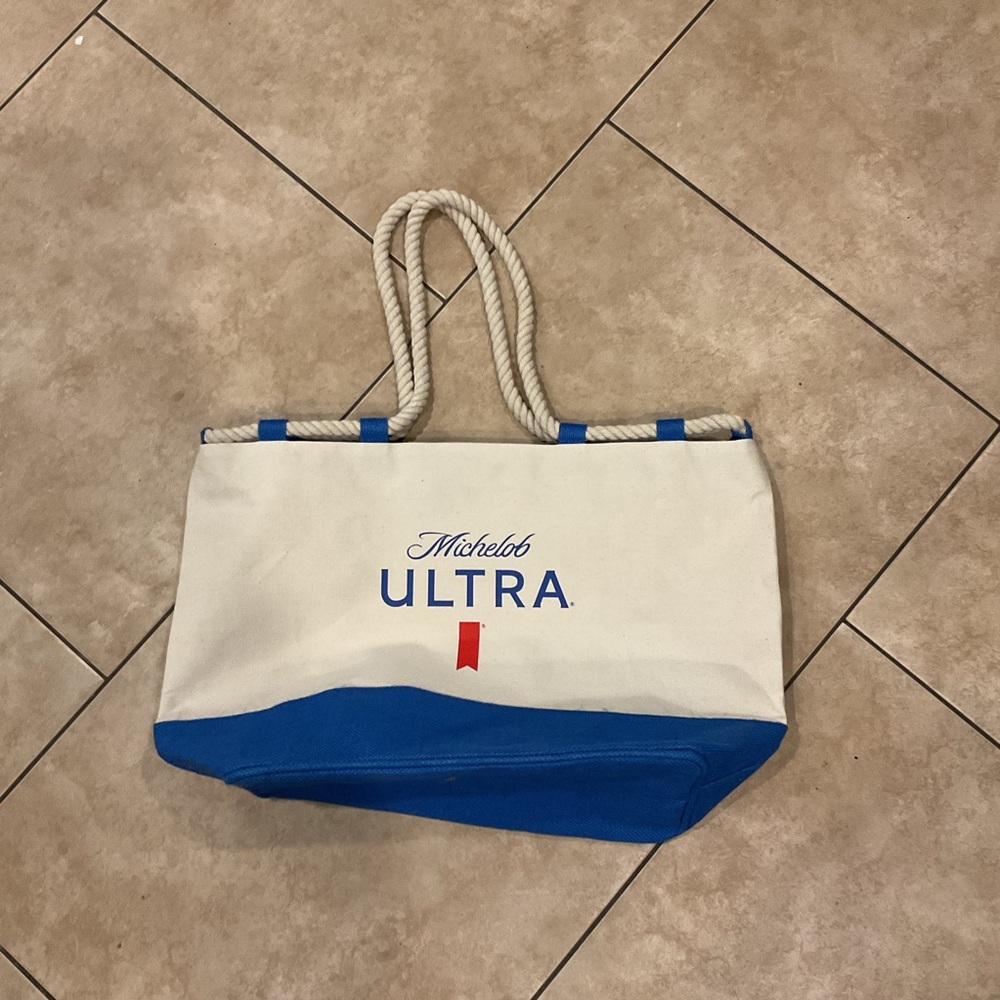 Blue and White Michelob Ultra Tote Bag Beach Vacation